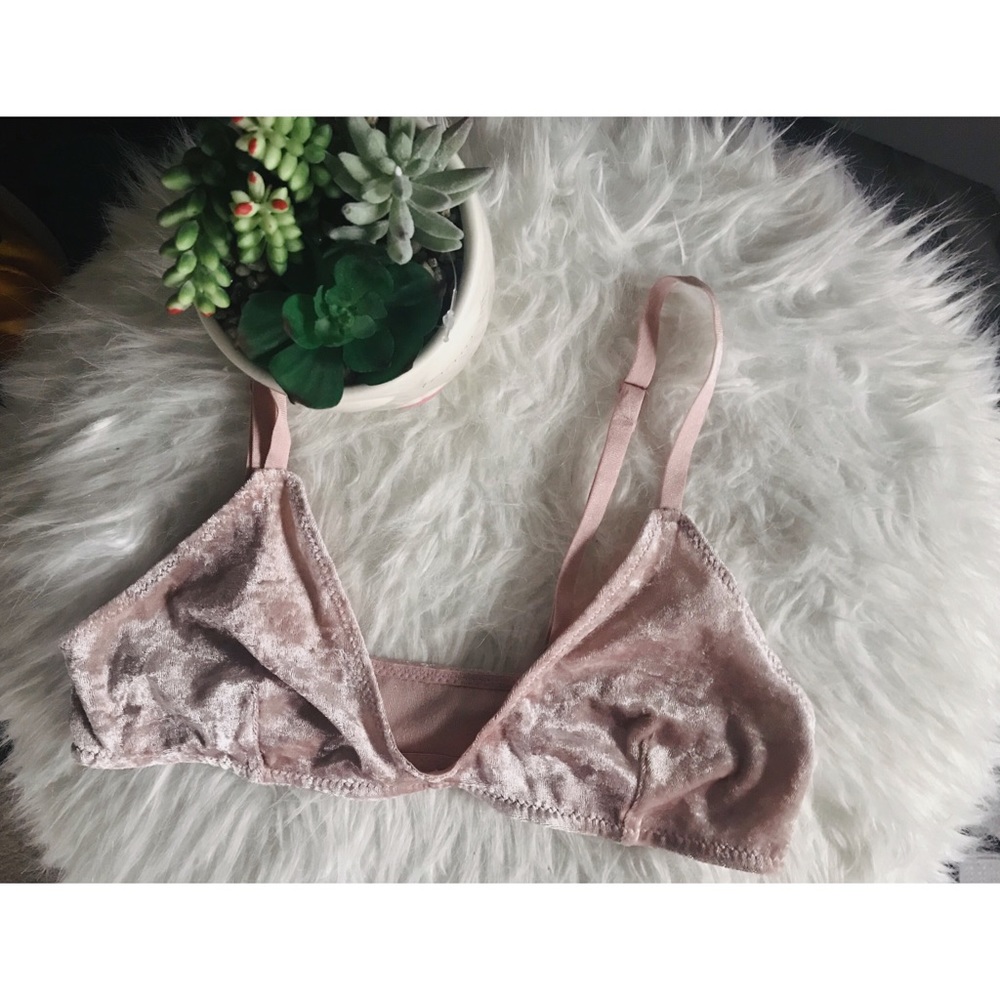 Urban Outfitters Pink Velvet bralette